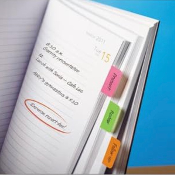 3M Post-it Tabs Flags 66 1 x 1.5” Fluorescent Neon Color Binder Planner Organize - Picture 5 of 7